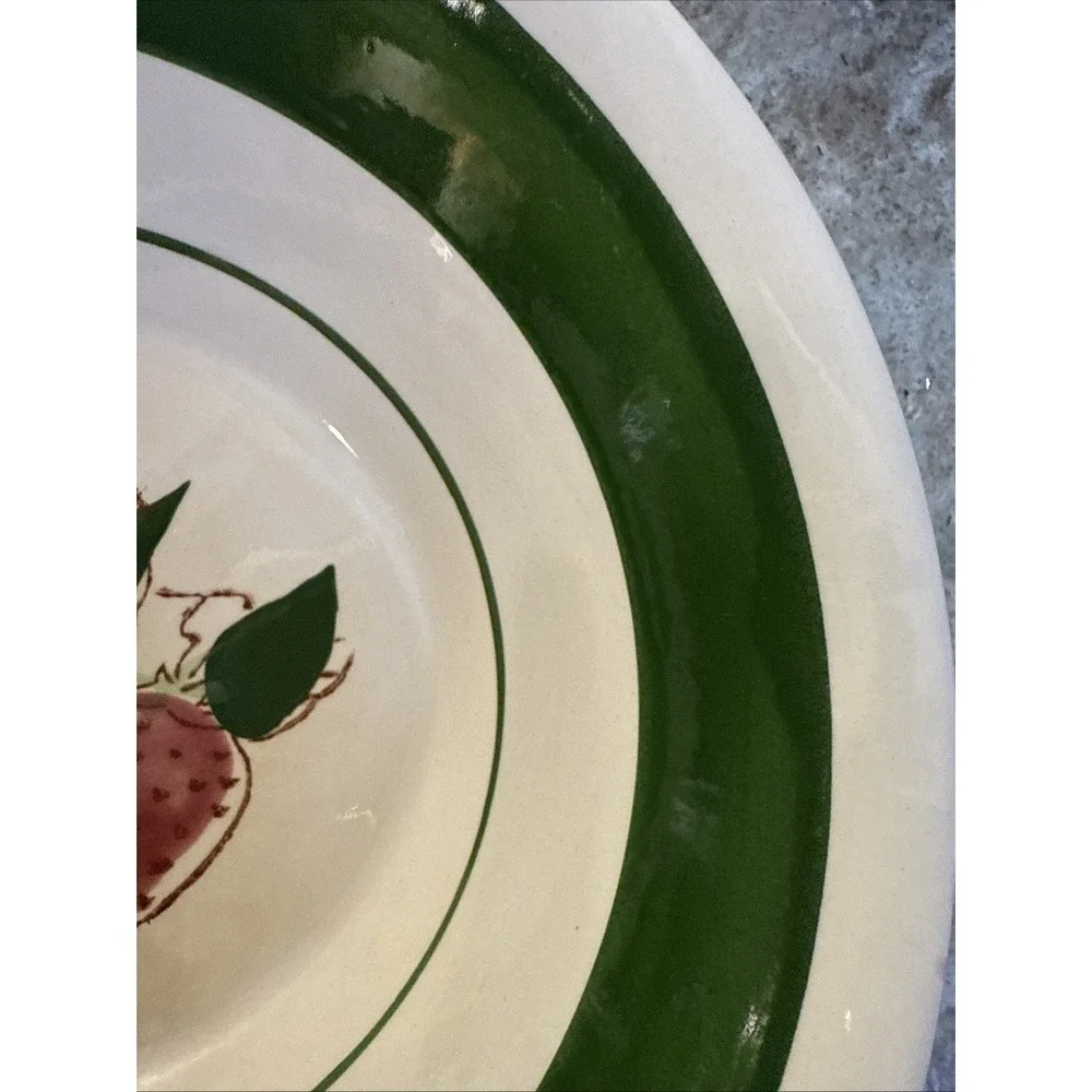 Vintage  70s Strawberry & Green Ceramic B & E Sales Company -‎ Made in Korea
